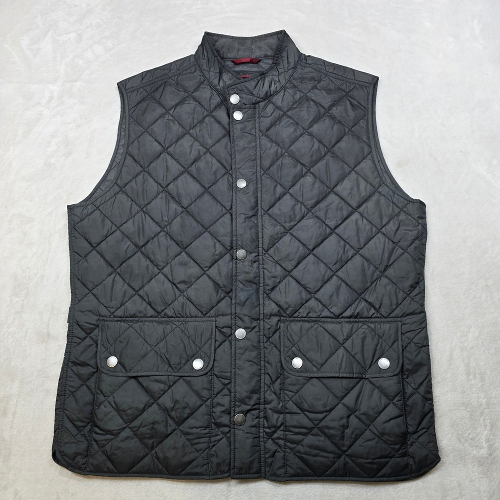UNTUCKit Diamond Quilt Vest Mens Large Gray Lt Weight Wynwood‎ Zip & Snap - Picture 2 of 12